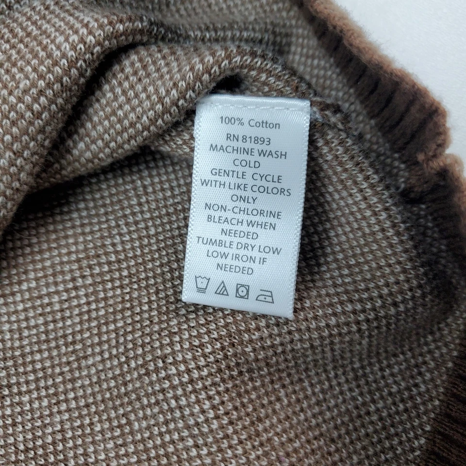 Isaac Mizrahi Live Mujer S Cárdigan Suéter Botón Frontal Estampado Geométrico Marrón  Foto 4 de 4