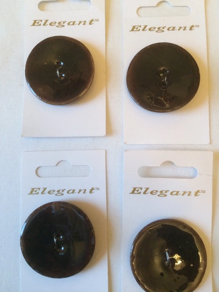 BUTTONS 1 5/8” INCHES . DEEP BROWN EIGHT ALL ON DISPLAY CARDS - Image 2 of 4