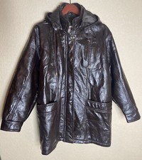 Jocelyn St. Vincent Women’s L Leather Jacket Coat Brown Patchwork Quilted
