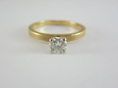 BEAUTIFUL LADIES 14K GOLD DIAMOND SOLITAIRE ENGAGEMENT RING 2.2G 0.33CT - Picture 1 of 8