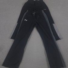 LOT OF 2 Under Armour Pants Boy YM Black Brawler 2.0 Straight Leg Polyester Logo