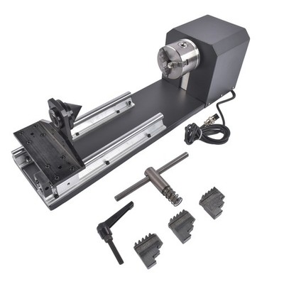 Rotary Axis Attachment with 80MM 3-Jaw Chuck for CO2 Engraver Cutter 1.68V 2-Ph