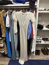 Antique 1930s Satin Wedding Dress Bias Cut