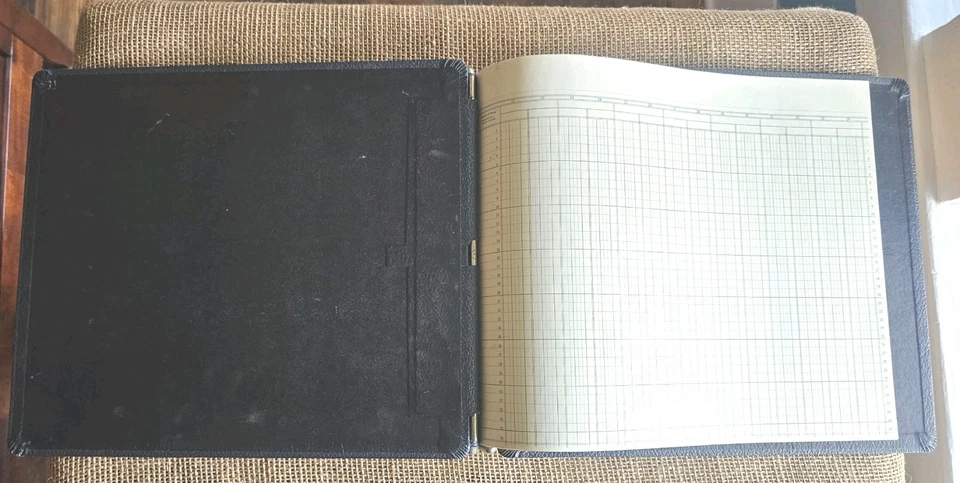 Carpeta de libro mayor negra Wilson Jones vintage 14,75"x11,75" 3 postes Foto 3 de 4