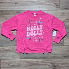 Time Tru Womens Dolly Parton Holly Dolly Christmas Sweatshirt Size XS Pink