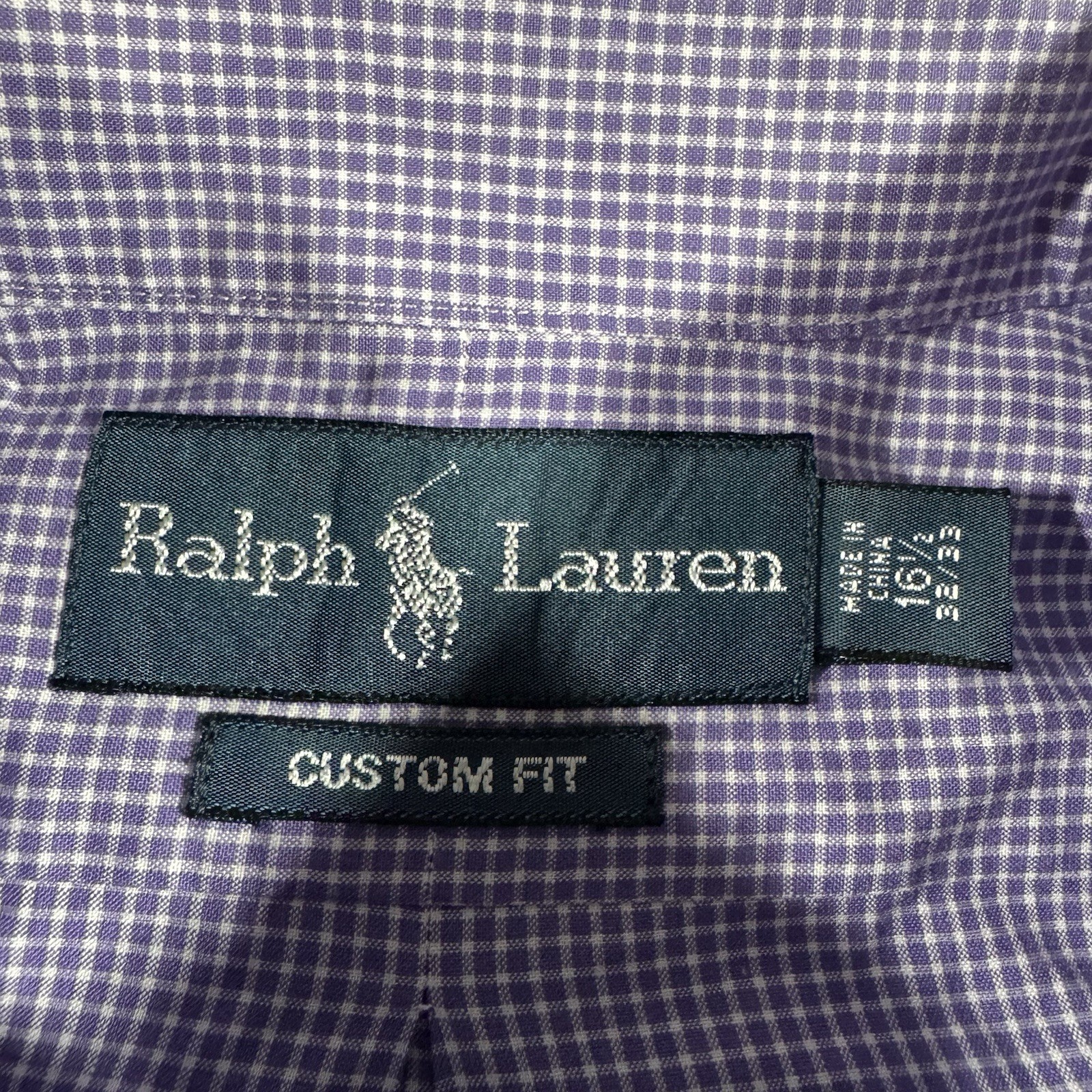 Ralph Lauren Shirt Mens 16.5 32/33 Purple Button Up Long Sleeve Pony Preppy