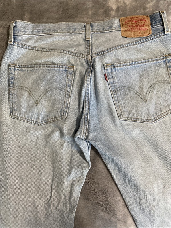 Vintage 580 Levi's  Button Fly Jeans for Men, Light Blue 1990