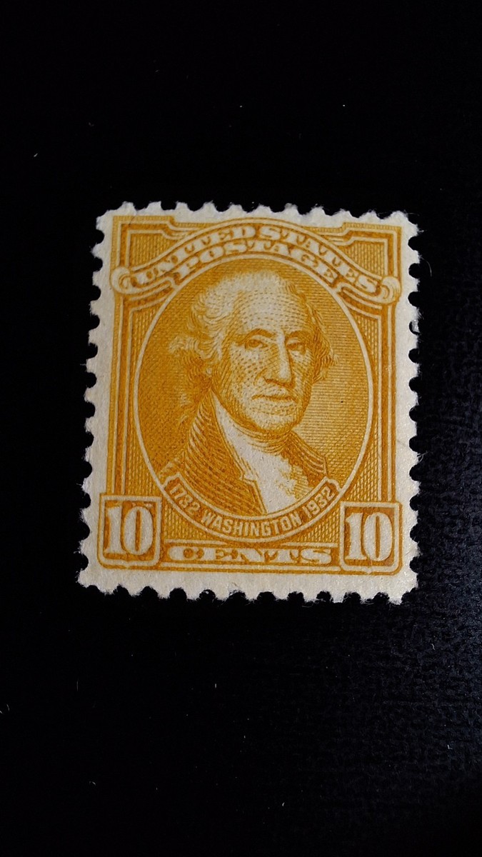 Scott #715, M/F/NH, Washington, Orange/Yellow, 10 cent, perf 11x10