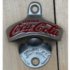 Vintage Coca-Cola Metal Wall Mount Bottle Opener Starr X Silver Red Logo