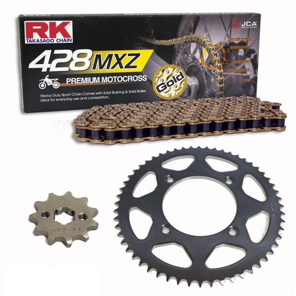 Kettensatz KTM SX 85 03-12 Kette RK GB 428 MXZ 124 Offen Gold 14/46-image