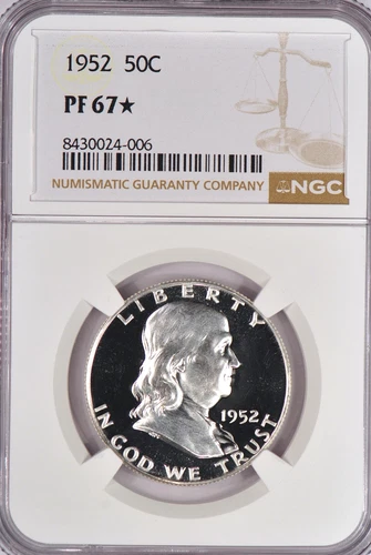 1952 Franklin Half Dollar Proof NGC PF 67 STAR PR 67* Frosty Silver Coin 50C