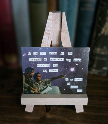 ACEO ORIGINAL Poem Space Star Guidance Surreal Collage Art By BriesPaperTrail