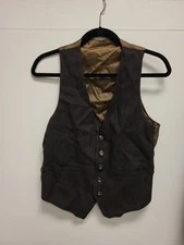 Mens Pinstripe Vest Suit Waistcoat Formal Dress Career Business Size Unspecified