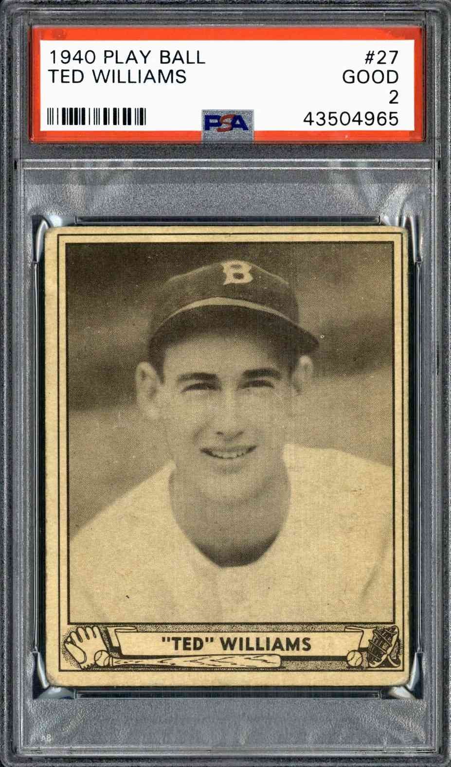 1940 Play Ball #27 Ted Williams - PSA 2
