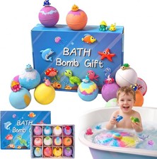 12PCS Bath Bomb with Toys Inside Play Fizz Bubble Bath Bomb Gift for Boys Girls
