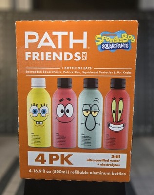 PATH Friends SpongeBob SquarePants Still Ultra-Purified Water 4 Pack SEALED