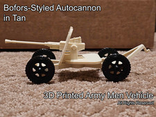 3D PRINTED Bofors Autocannon for Army Men in Tan