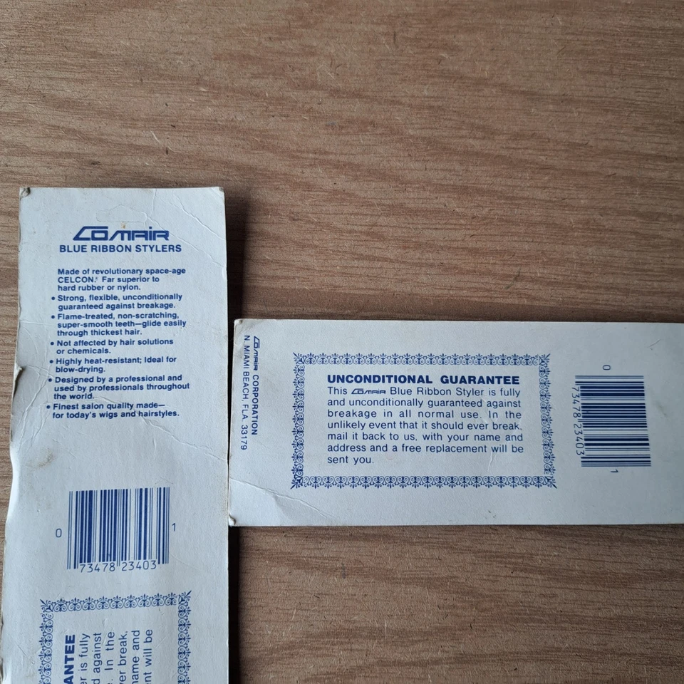 2 peines vintage Comair 403 cinta azul styler bordes celcones barbas barbero estilista Foto 4 de 4