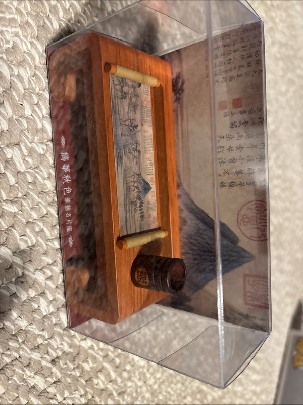 Taiwan Traditional Miniature Scholar Desk Set Ink Brush Seal Display Decor