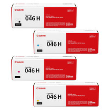 Canon 046H Toner Cartridge Set Black, Cyan, Magenta, Yellow Pack Of 4 - NEW