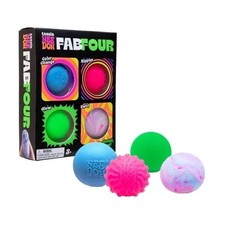 Needoh Teenie Fab Four 4-pack Nee Doh - Color Change Ripples Glow Swirl Assorted