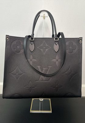NEW IN BOX Louis Vuitton OnTheGo GM M44925 Leather Tote Black Embossed Monogram