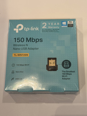 TP-Link TL-WN725N N150 150Mbps Wireless Nano USB 2.0 WiFi Network Adapter Dongle