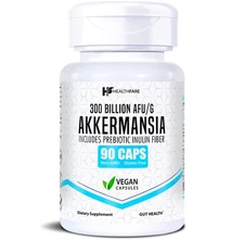 Healthfare Akkermansia 90 Caps Muciniphila 300 Bi AFU and Prebiotic Fiber Inulin