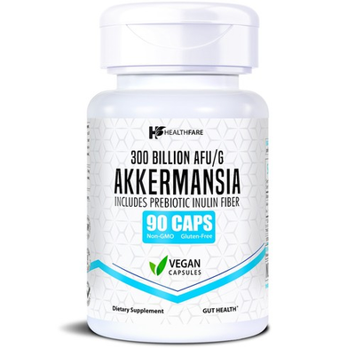#ad Healthfare Akkermansia 90 Caps Muciniphila 300 Bi AFU and Prebiotic Fiber Inulin $13.99