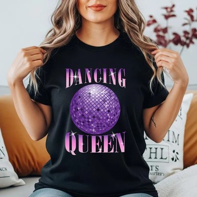 Dancing Queen Discokugel T-Shirt Retro Tanz Party Tee Fun Groovy Geschenk Top