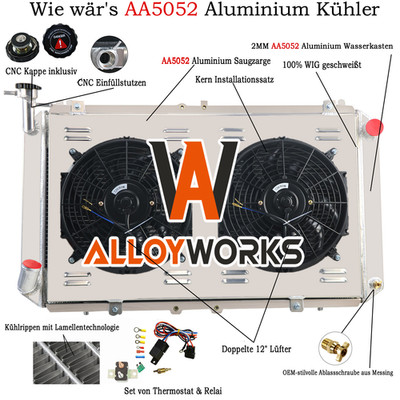 3 Reihe Kühler Für Nissan Patrol Y60 GQ 4,2L 2,8L Diesel /TD42 3,0L+Lüfter+RelaY