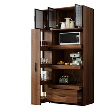 70.87" Tall Kitchen Pantry Cabinet with Drawer, Shelf Glass Door