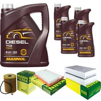 Inspektionspaket 9L Mannol TDI 5W-30 FüR Mercedes W251 V251 R 320 CDI 4Matic