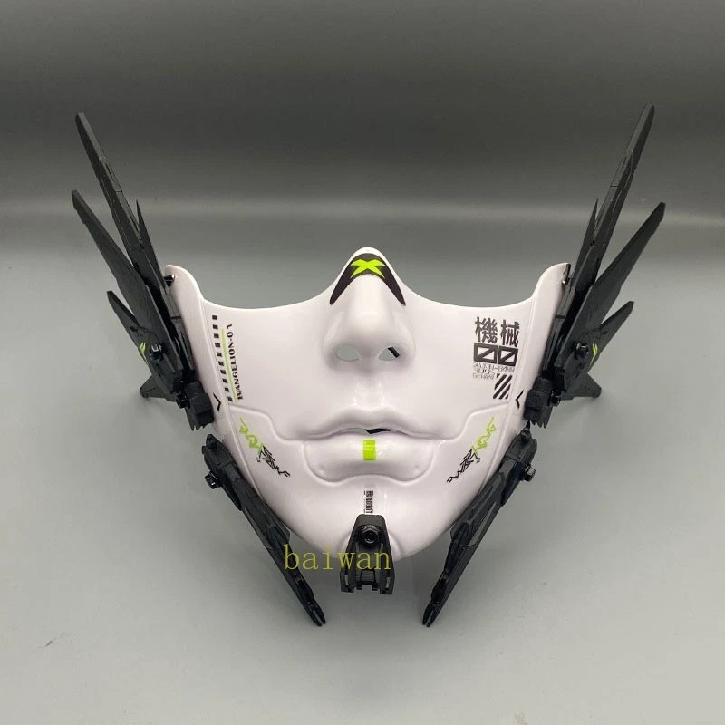Cyberpunk Half Face Mask Technology Functional Creative Prop Red Halloween Gift - Image 4 of 4