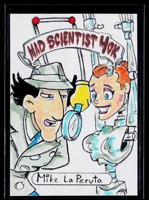 Mad Scientist 40K GPK 1/1 SKETCH AUTO ~ Mike LaPeruta Inspector Gadget
