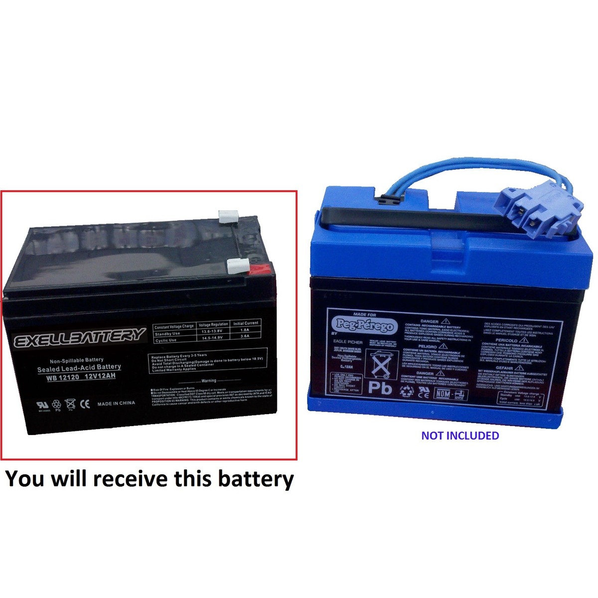 Peg Perego Battery John Deere Ground Force 12V 12Ah Replacement Battery *USA