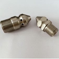 Clog Removal Jetter Nozzle 3/8 Inch 9 Spray Jets or 1/4 Male 4 Jet Configuration