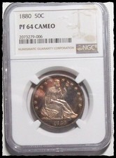 1880  SEATED LIBERTY HALF DOLLAR  Killer Coin  NGC PR-64 CAMEO #10D68 SILVER