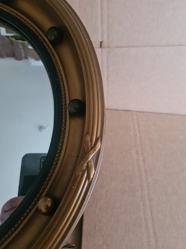 Vintage Convex Round Mirror with Gilded Frame Diameter Approx 40cm - Picture 2 of 16