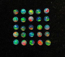 Natural Ethiopian Opal Round Cabochon Loose Gemstone Lot 28 Pcs 4 MM 5 CT
