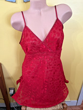 Vintage Gilligan O' Malley Red Nightie Chemise Gown Size L