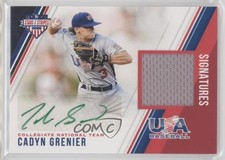 2018 Panini USA Baseball Stars & Stripes Green Ink /299 Cadyn Grenier Auto n1u