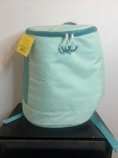 15 Cans/20.7qt Backpack Cooler - Sun Squad™ Aqua: Adjustable Straps, Zip Closure