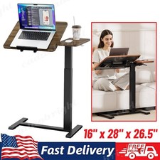 Overbed Bedside Desk Rolling Laptop Stand Tray Overbed Table w/ Wheel Adjustable