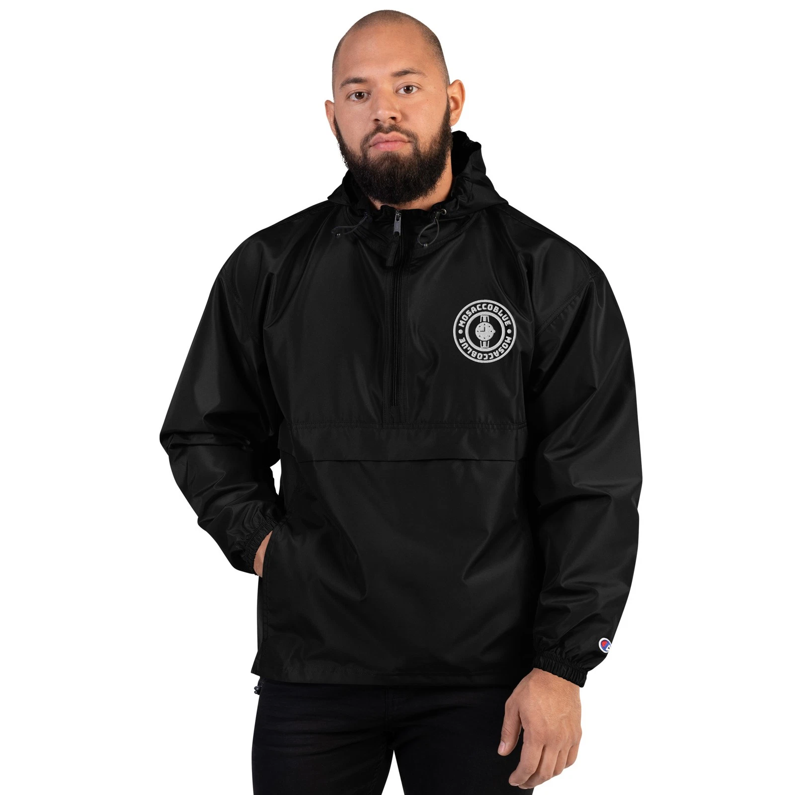 Mosaccoblue Embroidered Champion Packable Jacket
Opens in a new window or tab