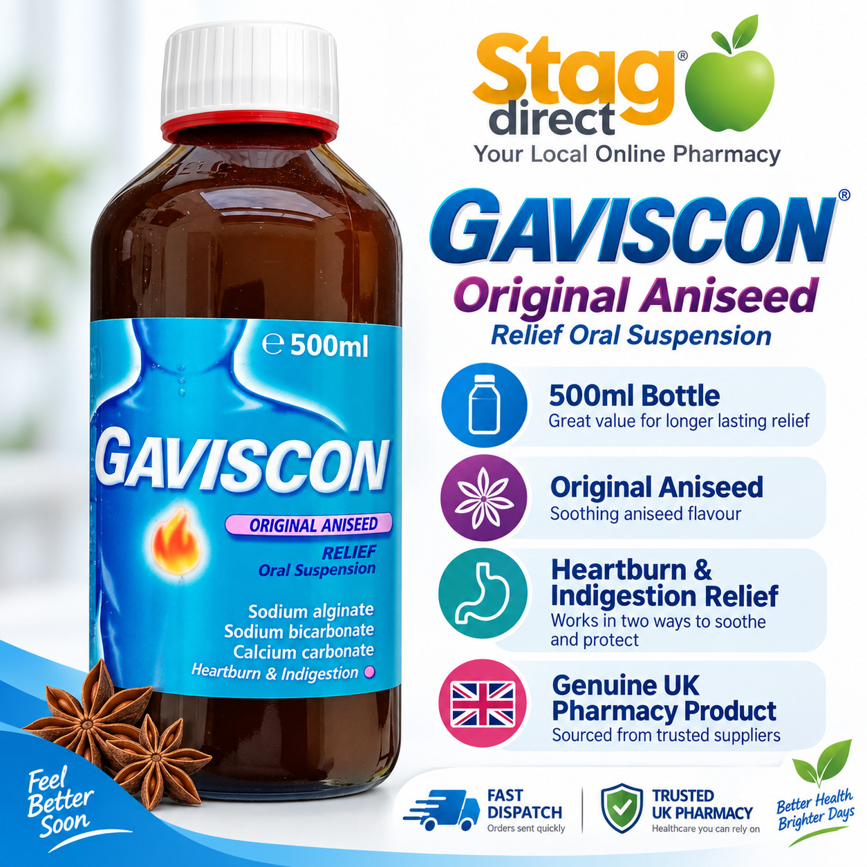 Gaviscon Advance Peppermint 250ml Pack of 2 - Image 4