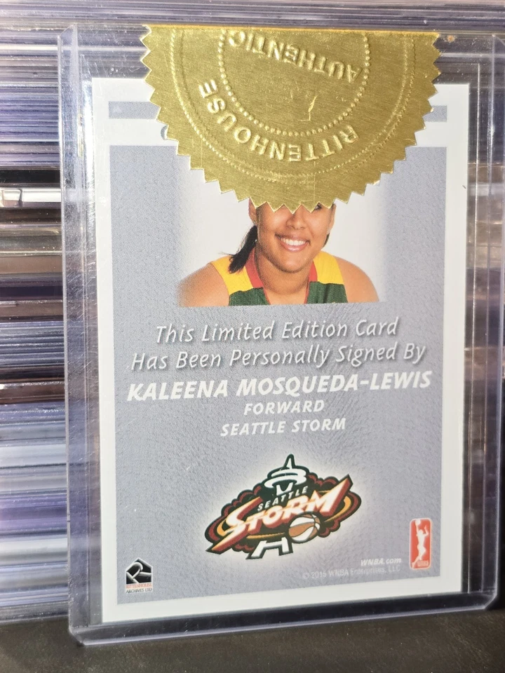 2015 Rittenhouse WNBA Kaleena Mosqueda-Lewis limited edition Auto RC SEALED! - Image 2 of 3