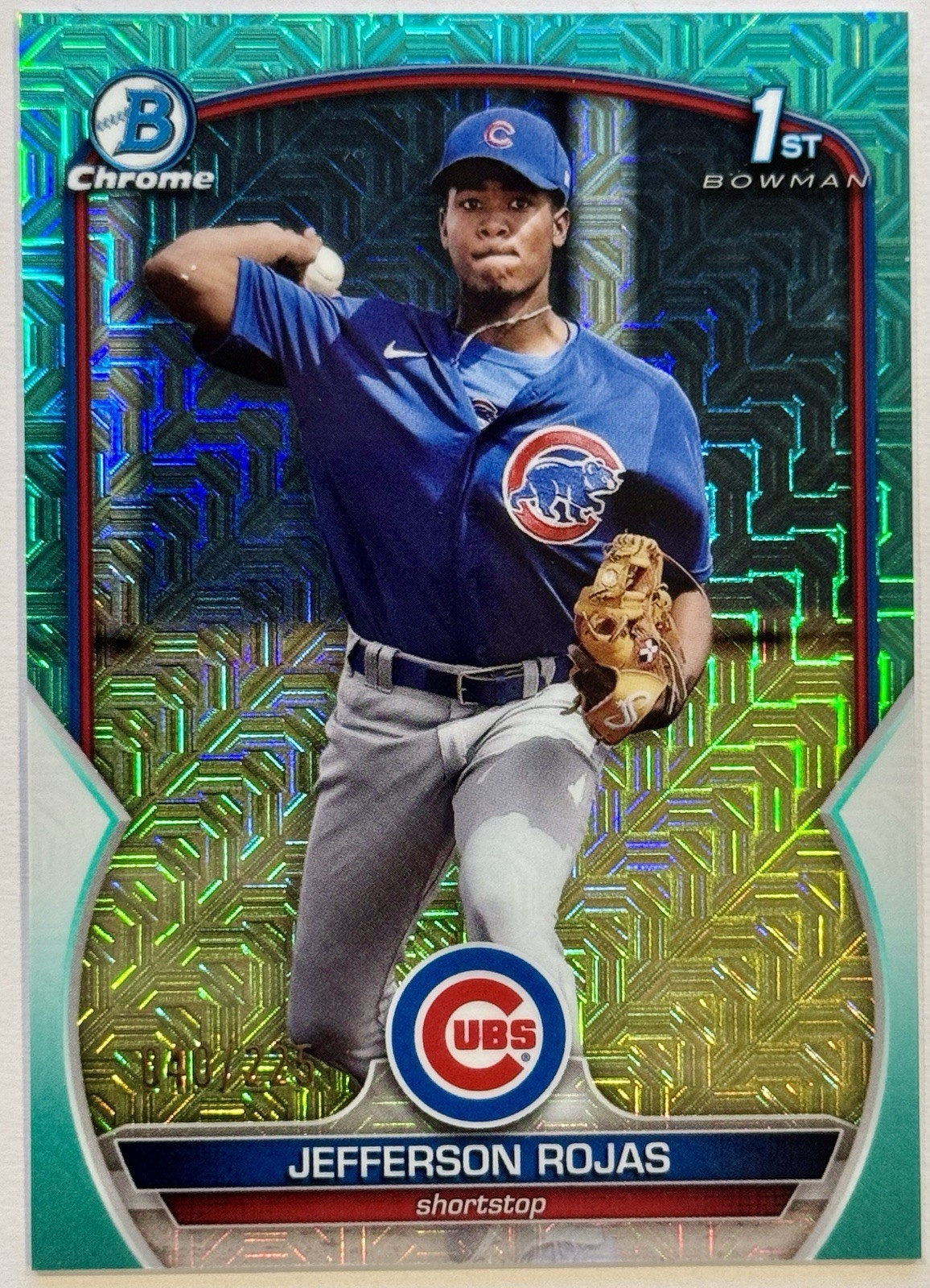 2023 Bowman Chrome Jefferson Rojas 1st Aqua Mojo Refractor #40/225 #BCP-70