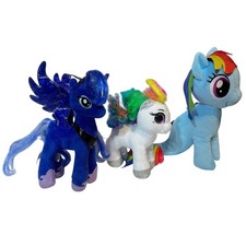 My Little Pony Princess Luna Rainbow Dash Seapony Ty Beanie Boos Plush Lot