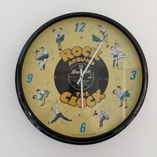 RARE Vintage 1997 &lsquo;ROCK AROUND THE CLOCK&rsquo; Bill Haley 18&rdquo; Wall Clock 50s Diner